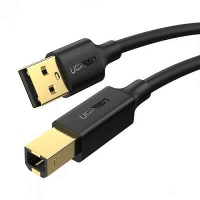 Кабель для принтера UGREEN US135 (10351) USB 2.0 A(m) to USB-B(m) Print Cable с магнитным крепежом. Длина: 3 м. Цвет: черный