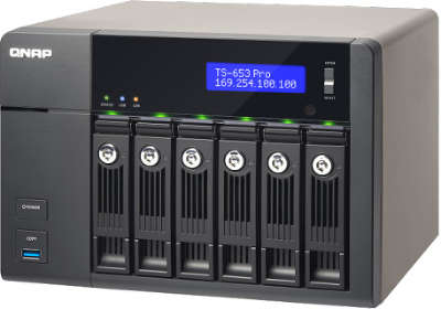 Сетевое хранилище QNAP TS-653 Pro 8 отсеков для HDD, HDMI-порт. Четырехъядерный Intel Celeron J1900 2,0 ГГц