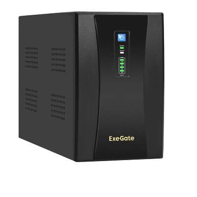 Exegate EX292609RUS ИБП ExeGate SpecialPro UNB-2000.LED.AVR.2SH.RJ.USB <2000VA/1200W, LED, AVR,2*Schuko, RJ45/11, USB, металлический корпус, Black>