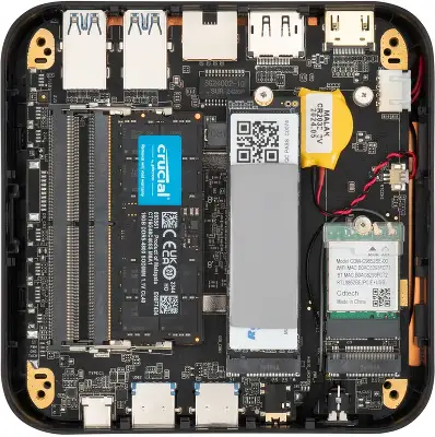 Неттоп IRU Tactio 525 Ryzen 5 6600H (3.3) 16Gb SSD512Gb 660M Windows 11 Pro GbitEth WiFi BT 120W черный (2057781)