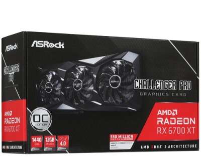 Видеокарта ASRock AMD Radeon RX 6700 XT Challenger Pro OC 12Gb DDR6 PCI-E HDMI, 3DP