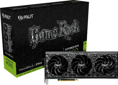 Видеокарта Palit NVIDIA nVidia GeForce RTX 4090 GAMEROCK OMNIBLACK 24Gb DDR6X PCI-E HDMI, 3DP