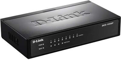 Коммутатор D-Link DES-1008P/C1A неуправляемый настольный 8x10/100BASE-TX