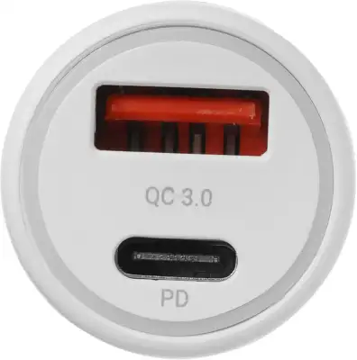 Автомобильное зар./устр. Digma DGC2С 20W 3A (PD+QC) USB-C/USB-A белый (DGC2C0HX12WH)