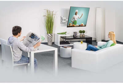 Кронштейн для телевизора Hama Fullmotion черный/белый 19