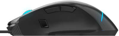 Игровая мышь HIPER Quantum QM-1 чёрная (USB, 15 кнопок, 5000 dpi, сменные панели, RGB подсветка)