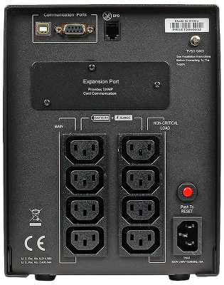 Источник бесперебойного питания CyberPower PR1000ELCD Line-Interactive 1000VA/900W USB/RS-232/EPO/SNMPslot (8 IEC С13)