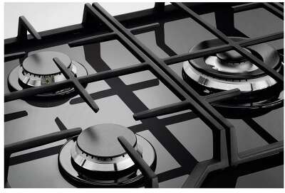 Встраиваемые газовые панели ELECTROLUX/ Газовая варочная поверхность 75 см- газ на стекле, 3 чугунных держателя, газконтроль варочной поверхности, интегрированный автоподжиг варочной поверхности, конфорки: Конфорка ускоренного нагрева, средней мощности, К