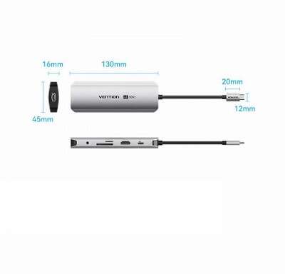 Мультифункциональный хаб Vention USB Type C 9 в 1