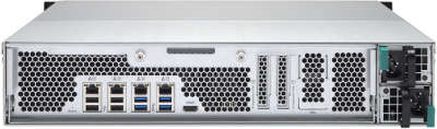 Сетевое хранилище QNAP TS-EC1280U-RP 12 отсеков для HDD, ECC-память, стоечное исполнение, 2БП. Intel Xeon E3-1