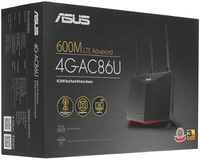 Wi-Fi роутер ASUS 4G-AC86U, 802.11a/b/g/n/ac, 2.4 / 5 ГГц