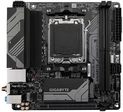 Материнская плата Gigabyte A620I AX, Socket AM5, AMD A620, 2xDDR5-5200, HDMI+DP, 1xPCI-Ex16, 2xSATA3(RAID 0,1), 1xM.2, 8 Ch Audio, 2.5GbLan, WiFi, (2+2)xUSB2.0, (3+2)xUSB3.2, (1+1)xUSB3.2 Type-C™, Mini-ITX, RTL