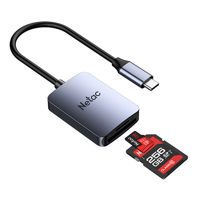 Кардридер Netac Flash card reader WK12, USB3.0 Type-C to mSD/SD (repl. NT09WK12-30GR)