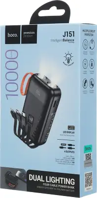 Мобильный аккумулятор Hoco J151 10000mAh 2A черный (53350)