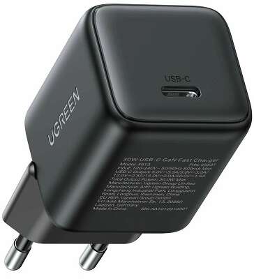 Зарядное устройство UGREEN X513 (65007) 30W USB-C GaN Fast Charger EU. Цвет: черный