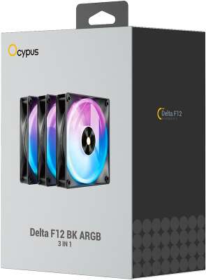 Вентилятор для процессора Fan Ocypus Delta F12 BK ARGB LED 3 in 1 / Black / 3 pack / PWM