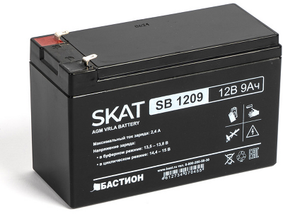 (2540) Бастион SKAT SB 1209 АКБ СК 12В/9Ач/F1/Срок службы 6 лет/1,5 л.г