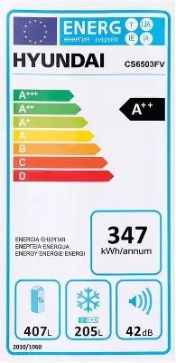 Холодильник Hyundai CS6503FV 2-хкамерн. нержавеющая сталь инвертер