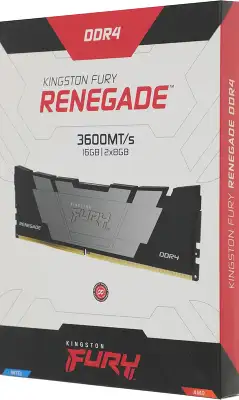 Память DDR4 2x8GB 3600MHz Kingston KF436C16RB2K2/16 Fury Renegade Black RTL Gaming PC4-28800 CL16 DIMM 288-pin 1.35В dual rank с радиатором Ret