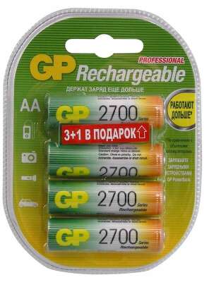 Аккумулятор GP 270AAHC3/1 AA NiMH 2700mAh (промо:3+1) (4шт)