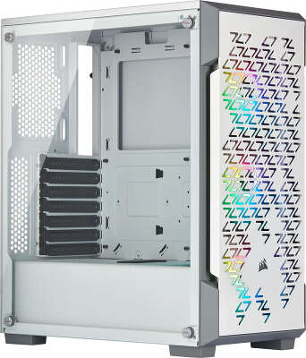 Корпус Corsair iCUE 220T RGB, белый, ATX, Без БП (CC-9011174-WW)