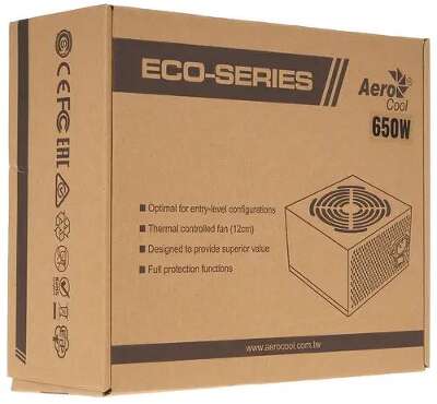 Блок питания ATX 650W ECO-650 4710700957912 AEROCOOL