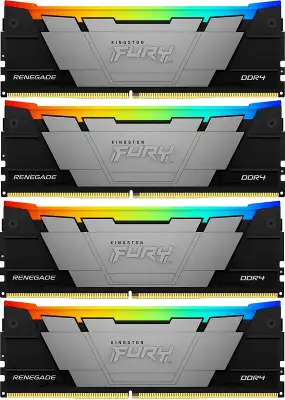 Память DDR4 4x8GB 3200MHz Kingston KF432C16RB2AK4/32 Fury Renegade RGB RTL Gaming PC4-25600 CL16 DIMM 288-pin 1.35В dual rank с радиатором Ret