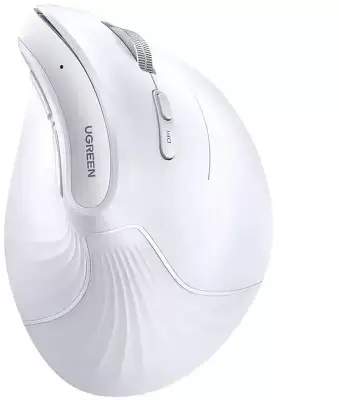 Беспроводная мышь вертикальная UGREEN MU008 (25759) Wireless Vertical Mouse 2.4 GHz&BT. белый