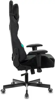 Кресло игровое Zombie VIKING KNIGHT Fabric черный Light-20 с подголов. крестов. металл