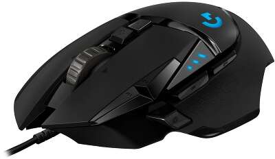 Мышь игровая Logitech G502 Hero16K черная, оптическая (Hero25K) , 100-25600dpi, 1мс, USB 2.1м, 11 кнопок (2 механика), RGB подсветка, утяжелители, под правую руку