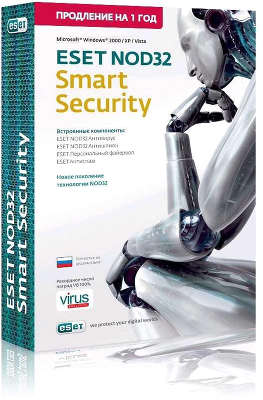 Продление ESET NOD32 Smart Security, коробка, 1год, 3ПК