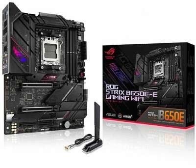 ASUS ROG STRIX B650E-E GAMING WIFI (Socket AM5, ATX, 4xDDR5(128GB), DP/HDMI, 2xPCIe 5.0x16/1xPCIe 4.0x16, 1xLAN (2.5GbE), Wi-Fi 6E, BT, 4xSATA 6Gb/s, 4xM.2, 2xType-C, 6xUSB 3.2, 4xUSB 2.0)
