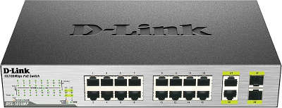 Коммутатор D-Link DES-1018P неуправляемый настольный 16x10/100BASE-TX 2x10/100/1000BASE-T 2x10/100/1000BASE-T/