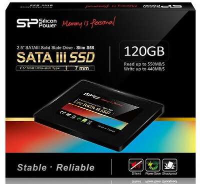 Накопитель SSD Silicon Power SATA-III 120GB SP120GBSS3S55S25 Slim S55 2.5"