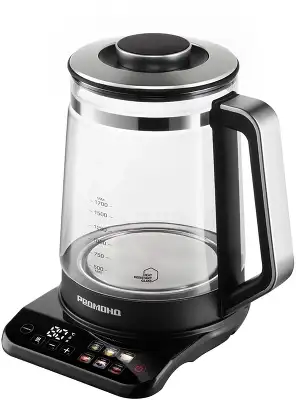 Чайник электрический Redmond KG220 1.7л. 2200Вт черный корпус: стекло/металл/пластик