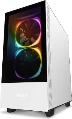 Корпус NZXT H510 Elite White/black, белый, ATX, Без БП (CA-H510E-W1)