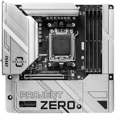 Материнская плата MSI B650M PROJECT ZERO (AM5/B650/4xDDR5/mATX/RAID/DP, HDMI) (B650M PROJECT ZERO)