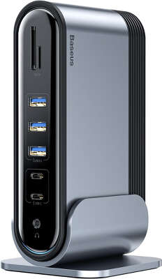 Док-станция Baseus HUB-адаптер Working Station Multifunctional USB-C, Dark Grey [CAHUB-BG0G]