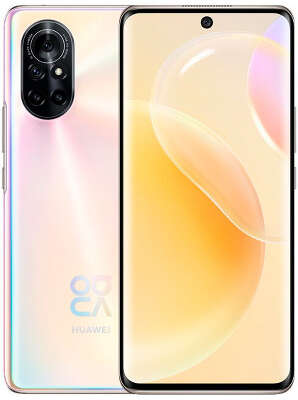 Смартфон Huawei nova 8 128Gb 8Gb пудровый розовый моноблок 3G 4G 2Sim 6.57" 1080x2340 Android 11 HMS 64Mpix 802.11 a/b/g/n/ac NFC GPS GSM900/1800 GSM1900 Protect A-GPS