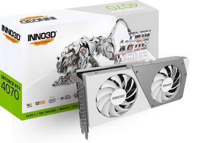 Видеокарта Inno3D NVIDIA nVidia GeForce RTX 4070 TWIN X2 OC WHITE 12Gb DDR6X PCI-E HDMI, 3DP