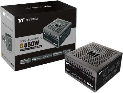 Блок питания Thermaltake ATX 850W Toughpower GF A3 Gen.5 80+ gold 24pin APFC 120mm fan 8xSATA Cab Manag RTL