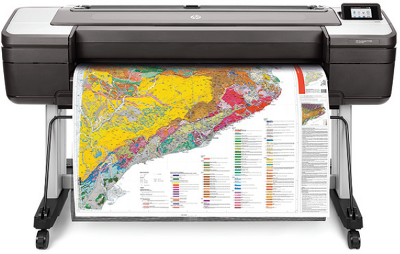 Широкоформатный принтер HP DesignJet T1700 (44",2400x1200dpi, 26spp(A1), 128Gb(virtual), HDD500Gb, host USB type-A/GigEth,stand,sheet feed,1 rollfeed,autocutteTouchScreen, 6 cartridges/3 heads)