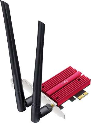 Адаптер беспроводной связи (Wi-Fi) CUDY BE9300 7 PCI Express Adapter 7 Bluetooth 5.4 PCI Express Adapter with Heatsink, Intel BE200 module, Tri-band 2T2R, 5.8Gbps@6Ghz+2.8Gbps@5GHz + 688Mbps@2.4GHz, 802.11be/ax/ac/a/b/g/n, Magnetized antenna base, 2 high 