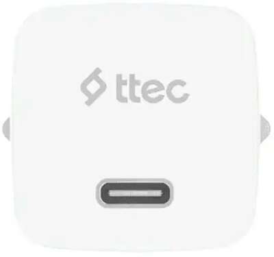 Сетевое зарядное устройство TTEC SmartCharger GAN 20W USB-C PD Travel Fast Charger с кабелем USB-C-USB-C 60W. Длина кабеля: 120см. Цвет: белый