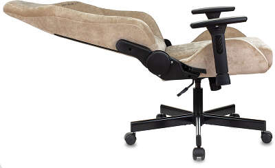 Кресло игровое Knight N1 Fabric бежевый Light-21 с подголов. крестов. металл