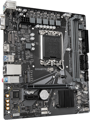 Материнская плата GIGABYTE H610M H V3 DDR4, LGA1700, H610, 2*DDR4, 4*SATA, 1*M.2, 2*USB 3.2, 4*USB 2.0, 1*PCIx16, 1*PCIx1, D-Sub+HDMI, mATX