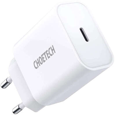 Зарядное устройство CHOETECH Fast USB-C Wall Charger 20W, White [Q5004-EU-WH]