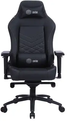 Кресло игровое Cactus CS-CHR-0112BL черный экокожа с подголов. крестов. сталь