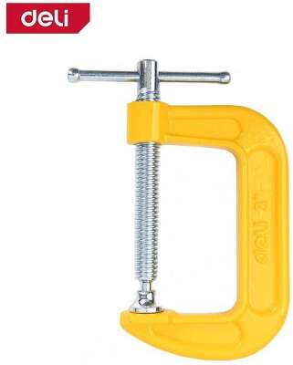Струбцина G-образная усиленная Deli DL-G203 высота зажима 75мм