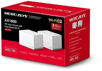 Бесшовный Mesh роутер Mercusys Halo H70X (HALO H70X(2-PACK)) AX1800 10/100/1000BASE-TX белый (упак.:2шт)